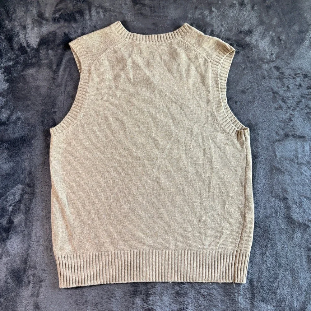 Banana Republic Mens Italian Yarn Sweater Vest Classic Preppy Small Tan Beige